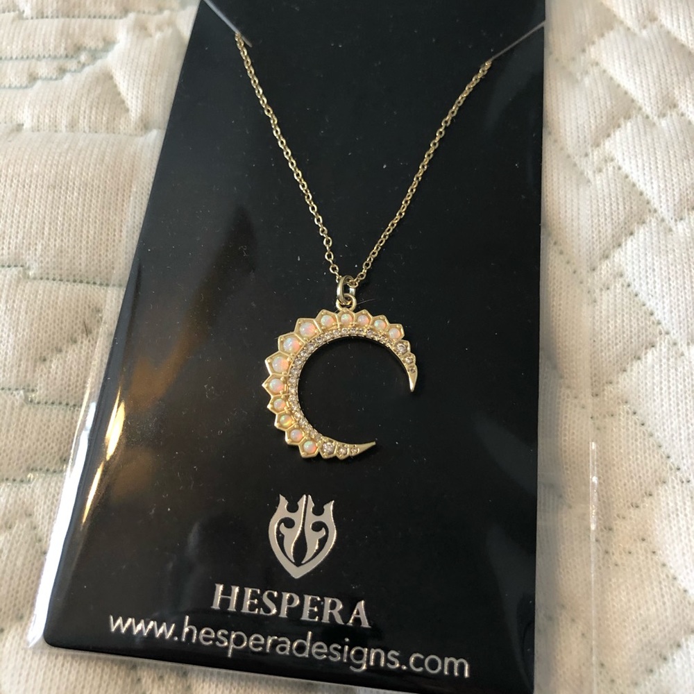Hespera Opal Moon Necklace 16-18”